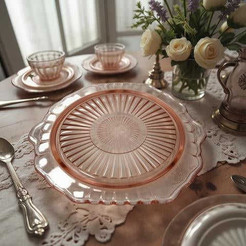 Pink Depression Glass Platter