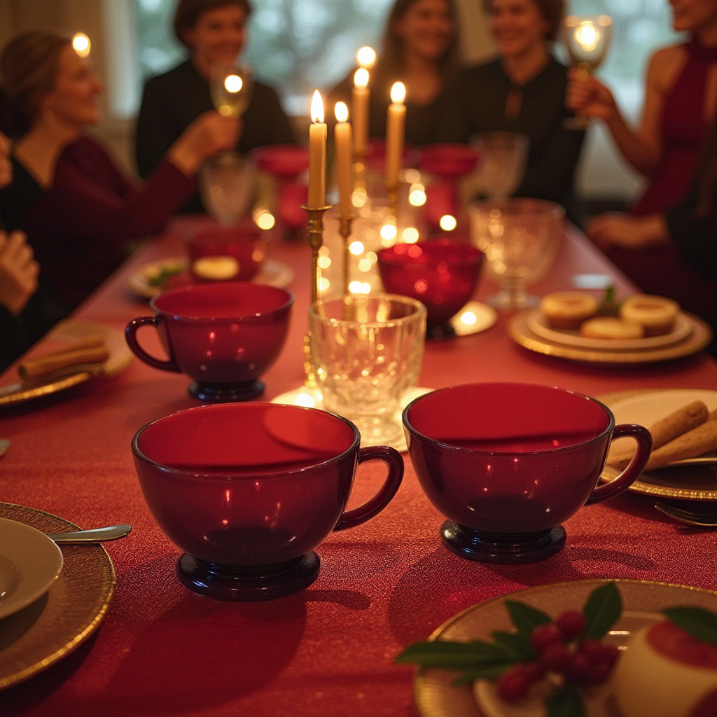 Anchor Hocking Ruby Red Teacups