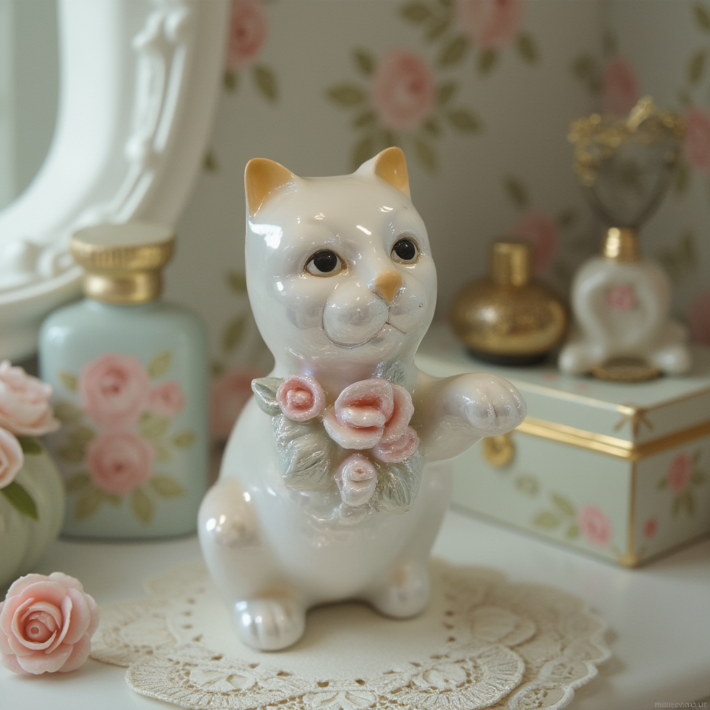 Vintage Porcelain Kitty