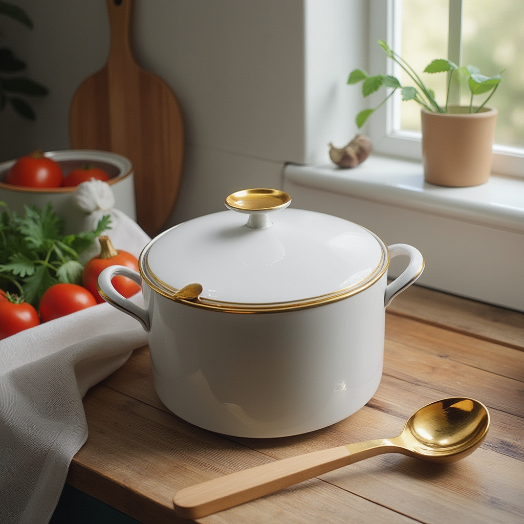 Hutschenreuther Noblesse Soup Tureen with Gold Plating