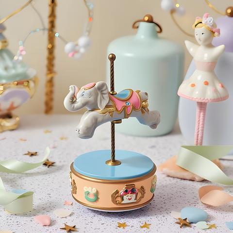 Vintage Elephant Carousel Music Box