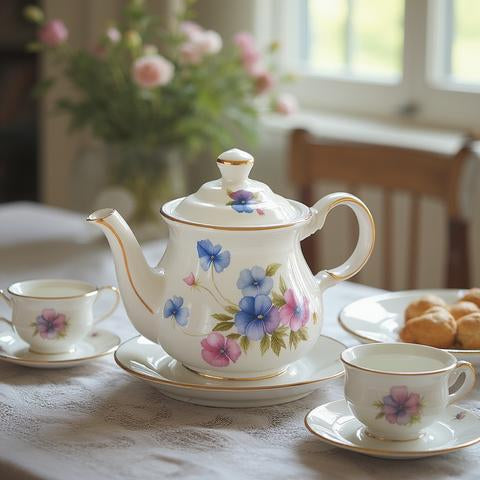 Sadler Windsor Teapot in Pansy Pattern