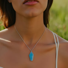 Load image into Gallery viewer, Blue Chacedony Coffin Pendant
