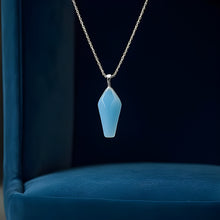 Load image into Gallery viewer, Blue Chacedony Coffin Pendant
