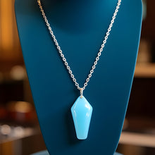 Load image into Gallery viewer, Blue Chacedony Coffin Pendant
