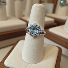 Load image into Gallery viewer, Two Piece Aquamarine Ring in Sterling Silver
