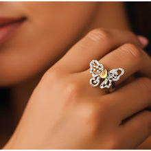 Load image into Gallery viewer, 1ct Citrine Butterfly Ring in Sterling Silver
