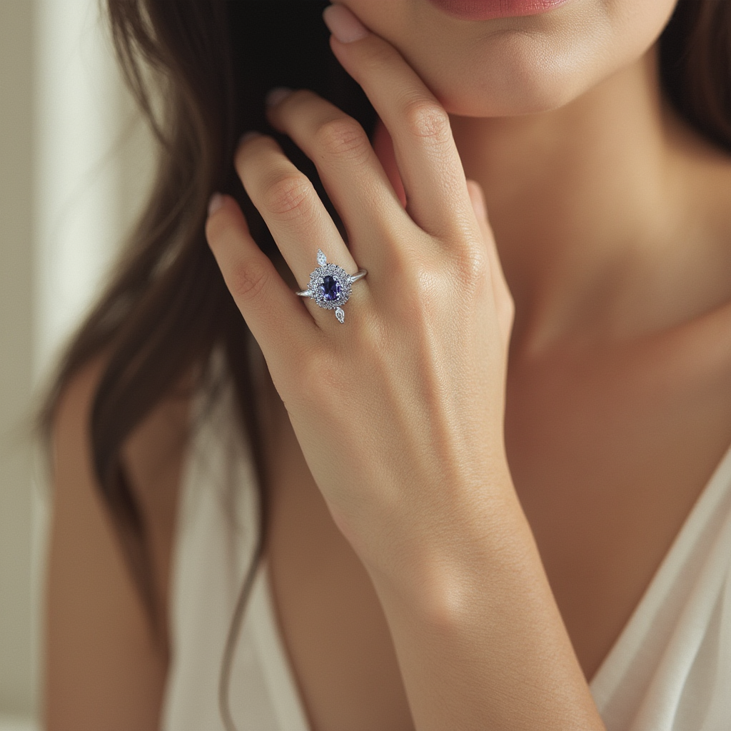 Vintage Iolite Ring in Sterling Silver