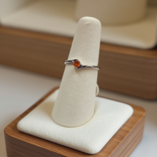 Load image into Gallery viewer, Fire Opal Solitaire in Sterling Silver
