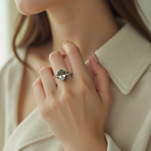 Load image into Gallery viewer, Green Amethyst Ring in Sterling Silver
