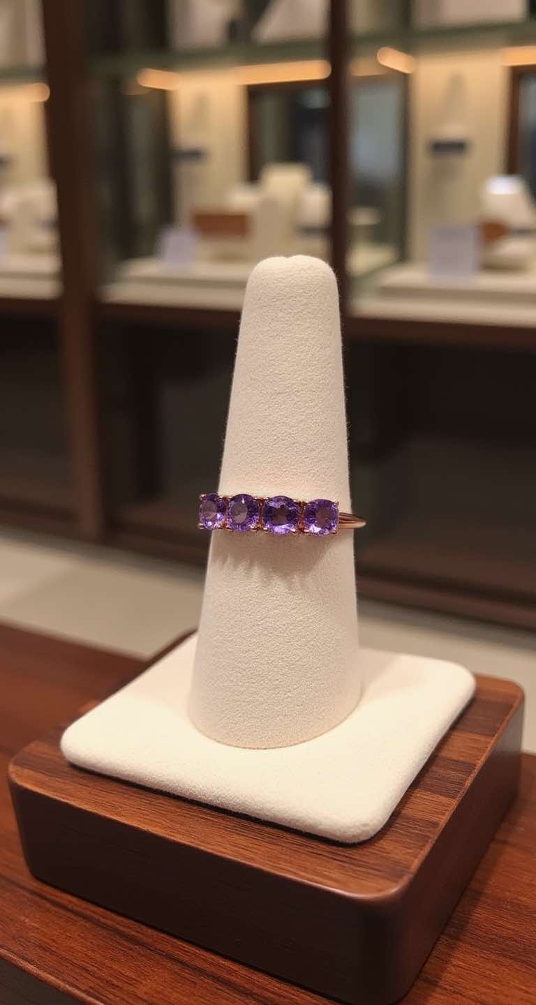 Amethyst 4 Stone Ring