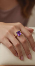 Load image into Gallery viewer, Amethyst Emerald Cut Ring
