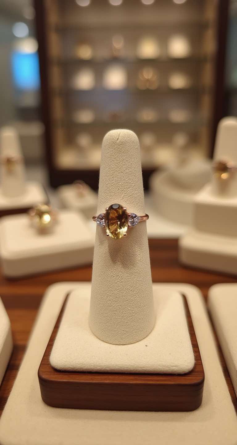 Citrine Ring in Rose Gold