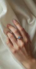 Load image into Gallery viewer, blue chalcedony solitaire in 14k rose gold ring
